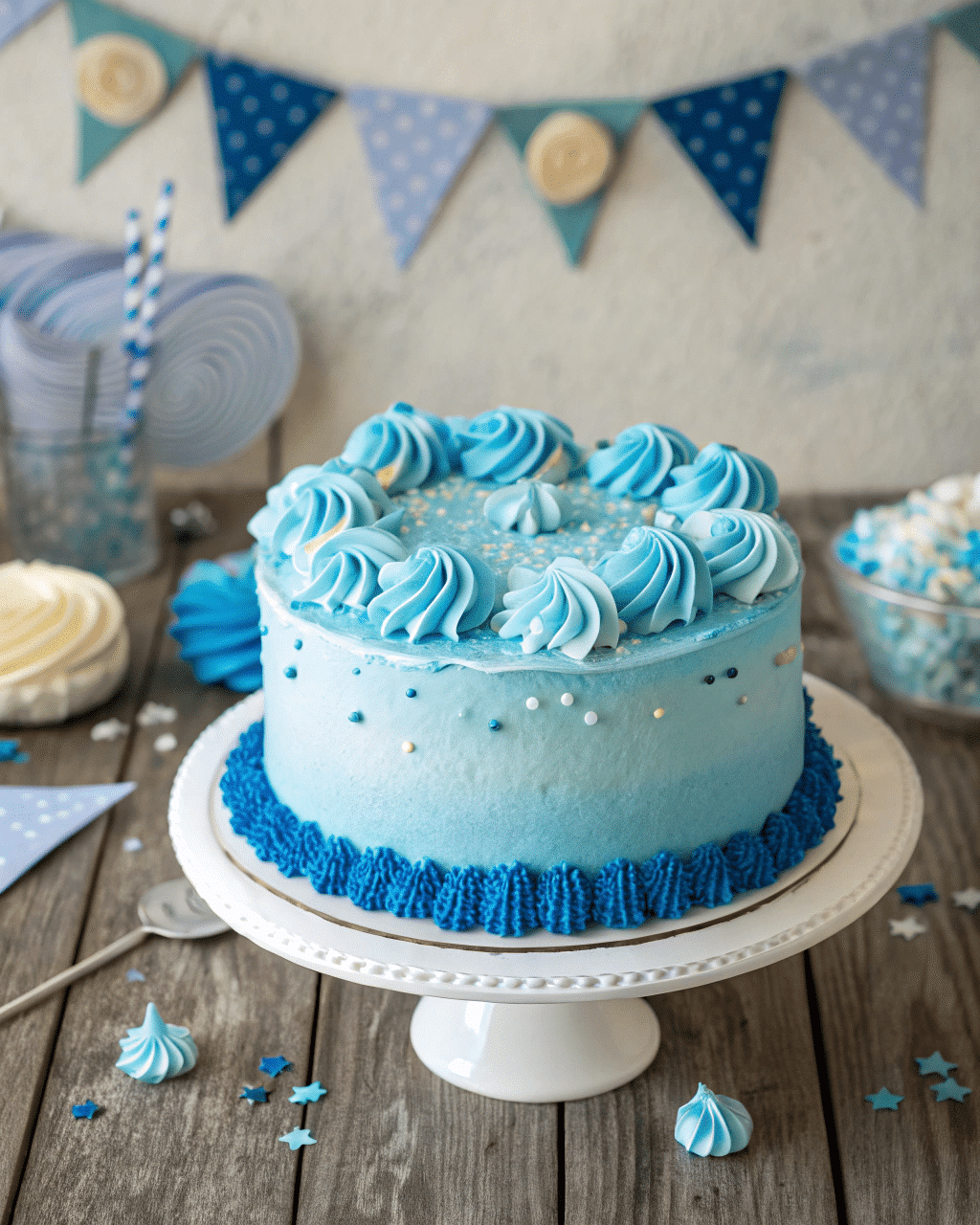 bluey birthday cake decorated with buttercream