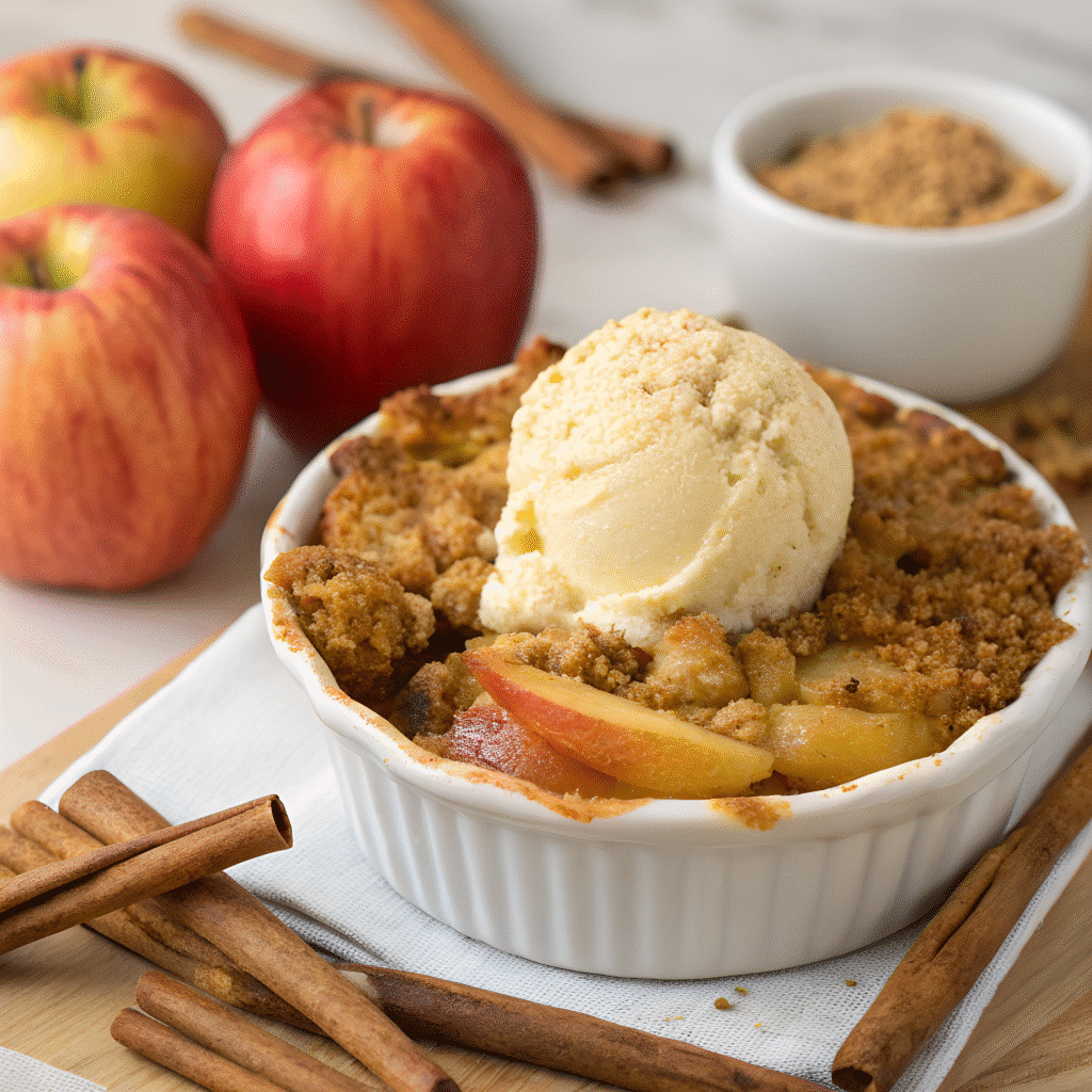 Apple Crumble fresh from oven