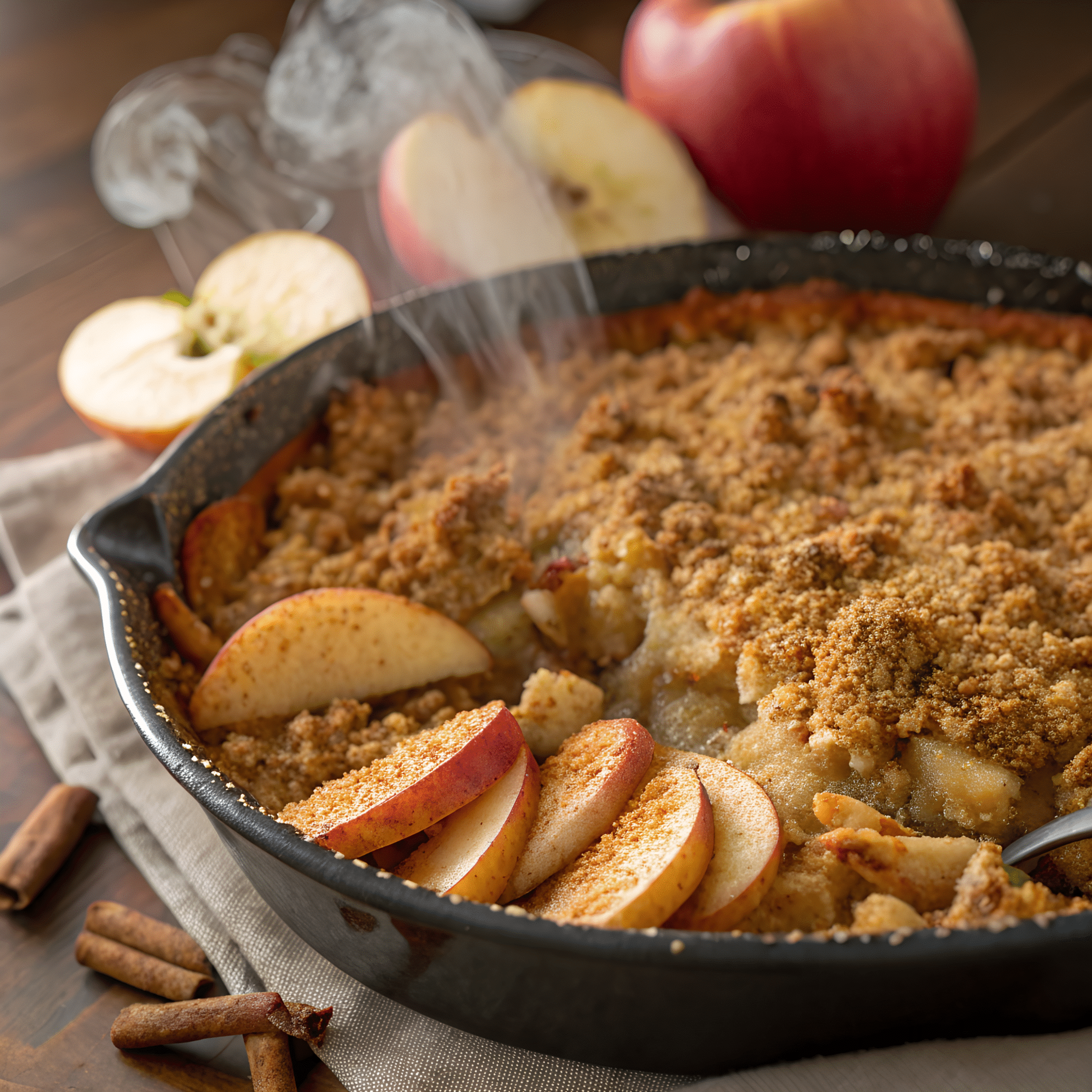 Apple Crumble fresh from oven