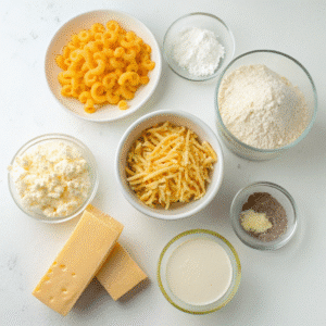 Ingredients for Tini’s mac and cheese