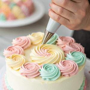 piping unicorn buttercream mane