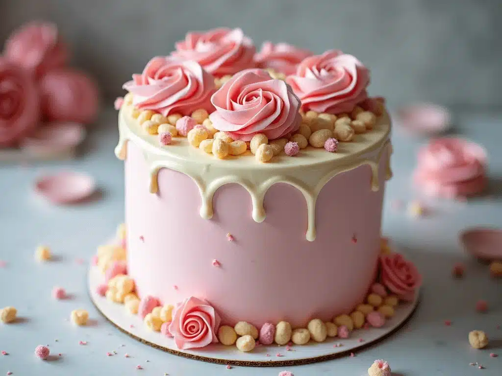 Beautiful Gender Reveal Cake with Surprise Filling