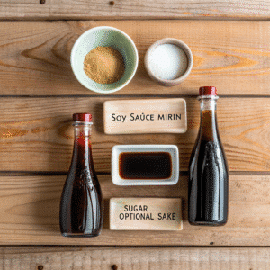 Ingredients for homemade eel sauce