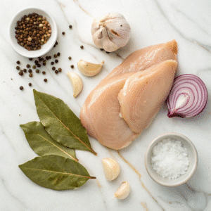 Ingredients for boiling chicken breast
