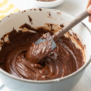 Mixing protein brownie batter