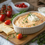 Easy boat dip recipe with sour cream and Rotel in serving bowl