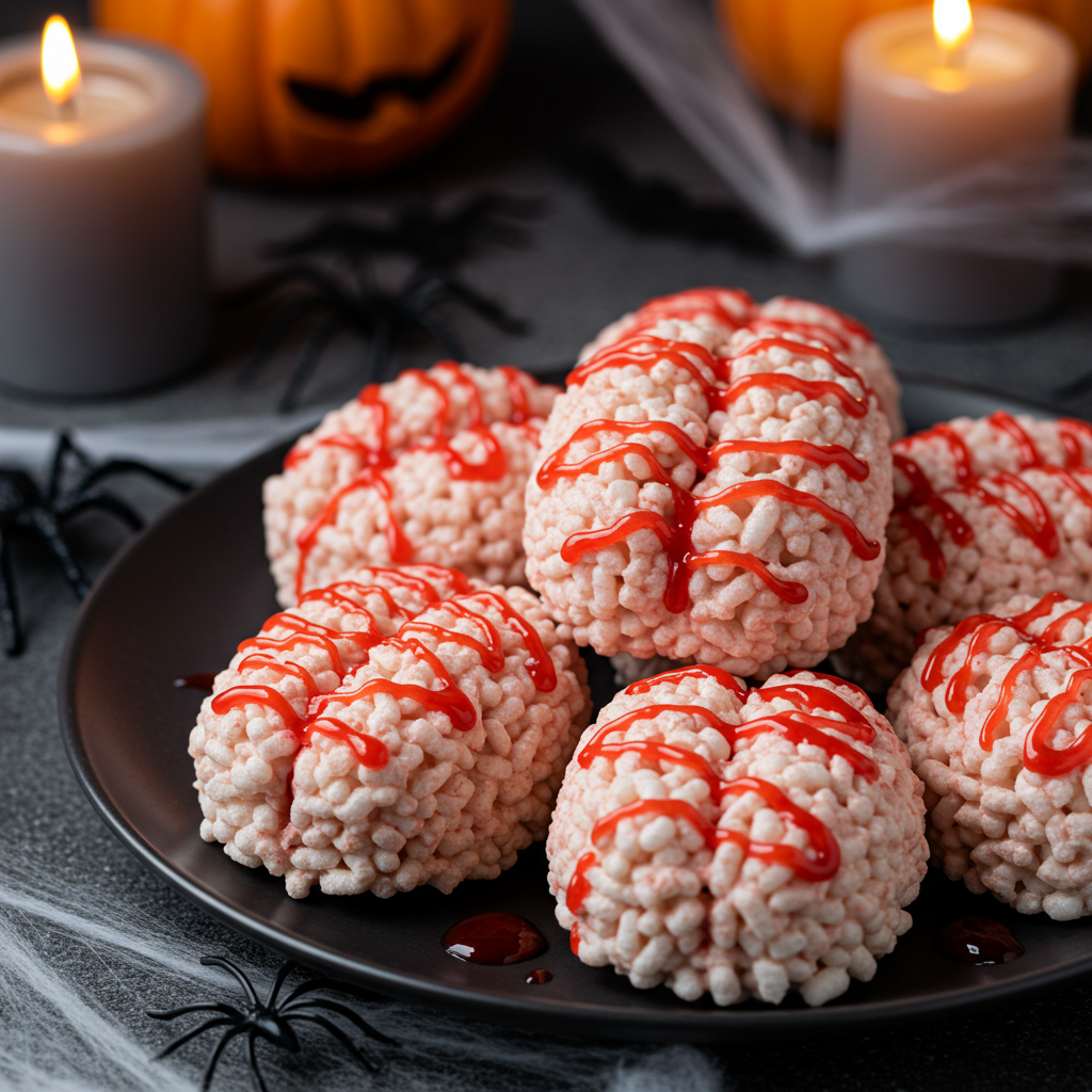 Marshmallow Rice Bubbles Halloween Brains