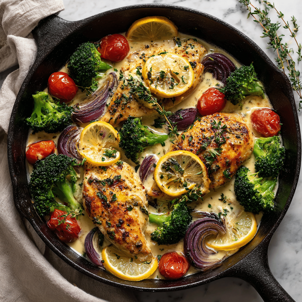 Easy Lemon Garlic Chicken With Mixed Vegetables