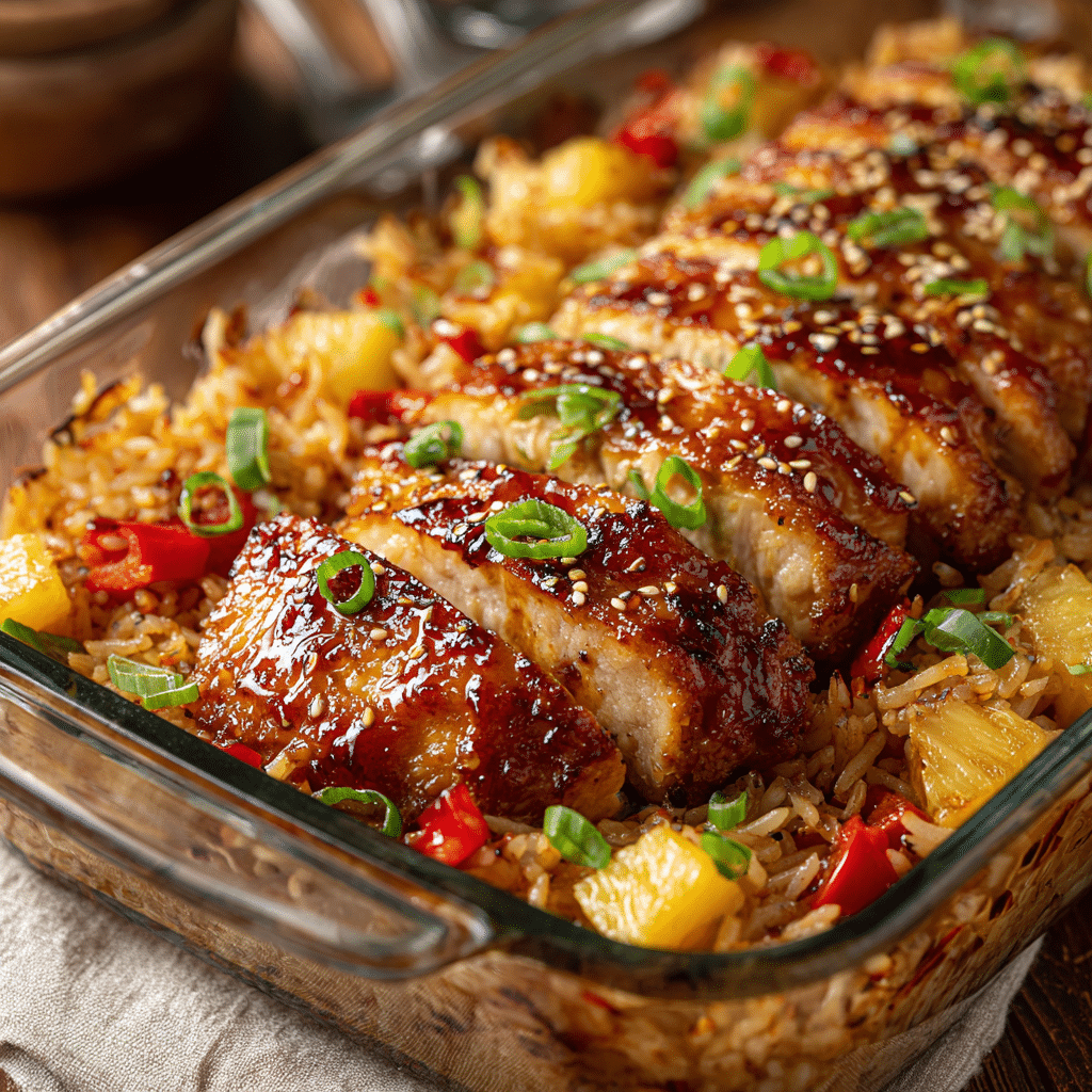 Teriyaki Chicken & Pineapple Rice Casserole : Easy Meals in 50 Minutes