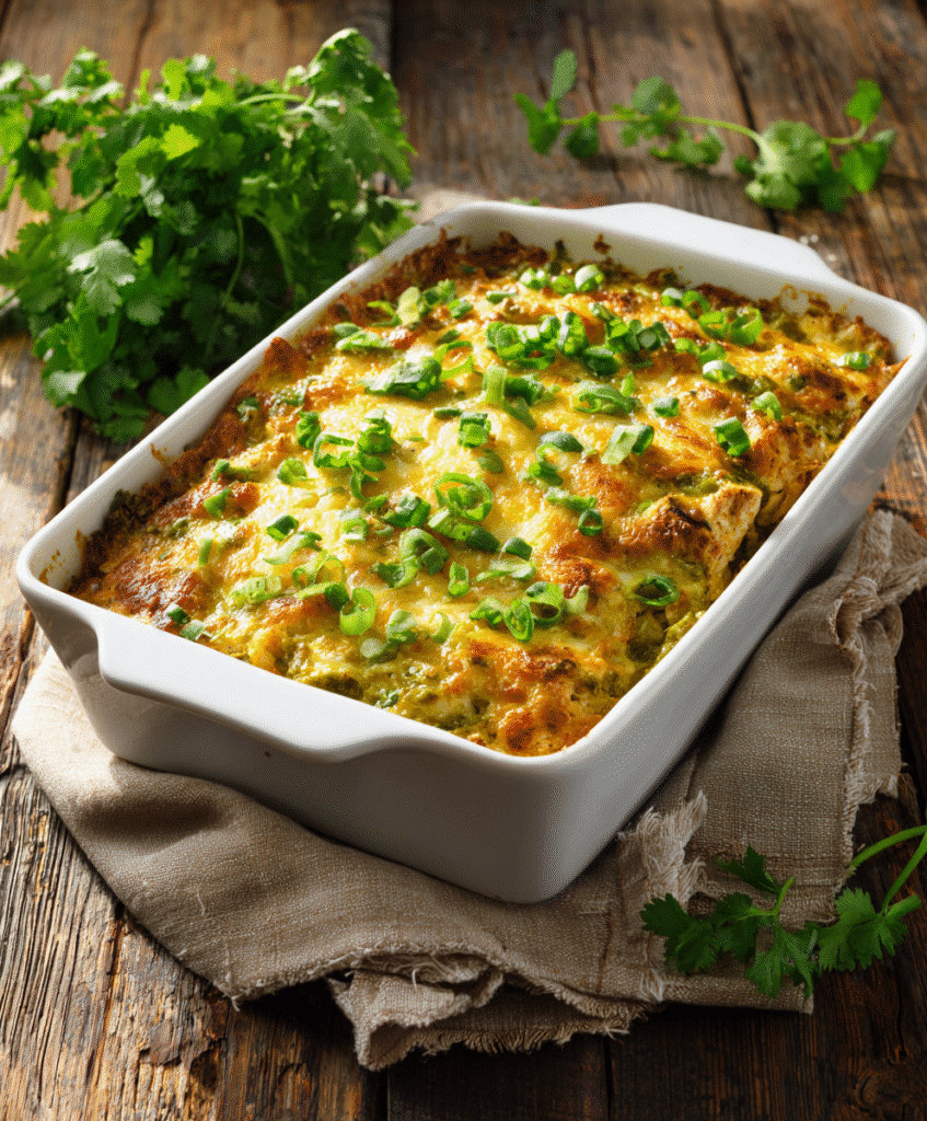 Salsa Verde Chicken Rice Casserole