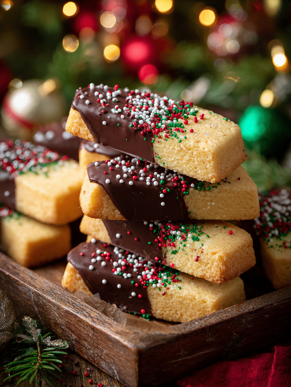Chocolate-Dipped Shortbread Cookies