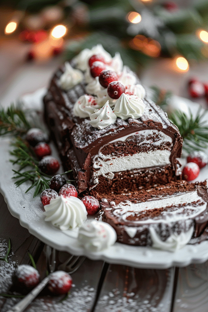 Classic Yule Log Cake