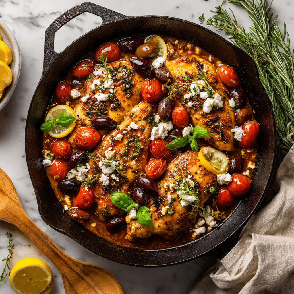 One Pan Chicken with Tomatoes & Olives