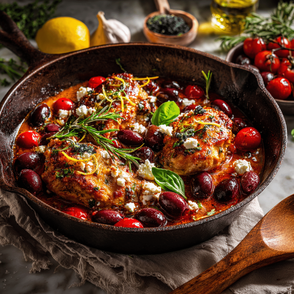 One Pan Chicken with Tomatoes & Olives