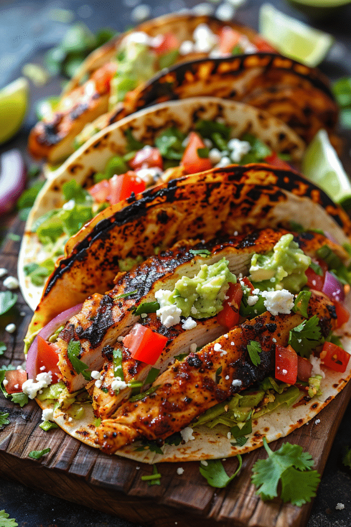 Blackened Chicken Tacos with Avocado Crema