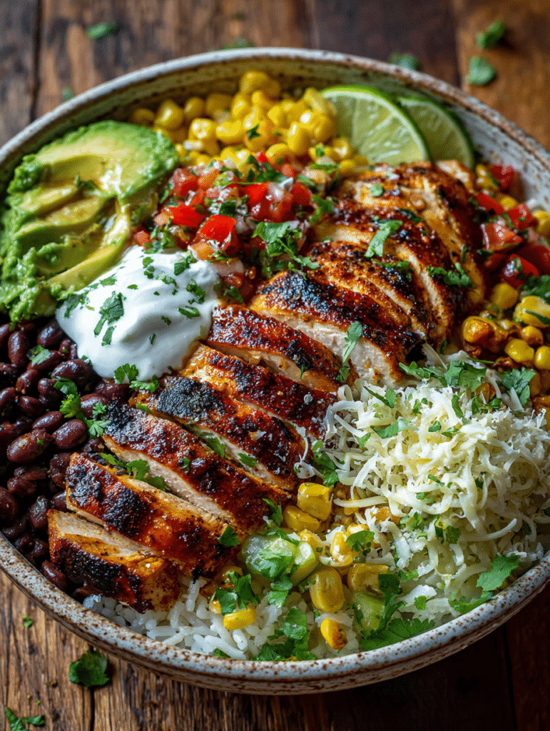 Cilantro Lime Chicken Burrito Bowls