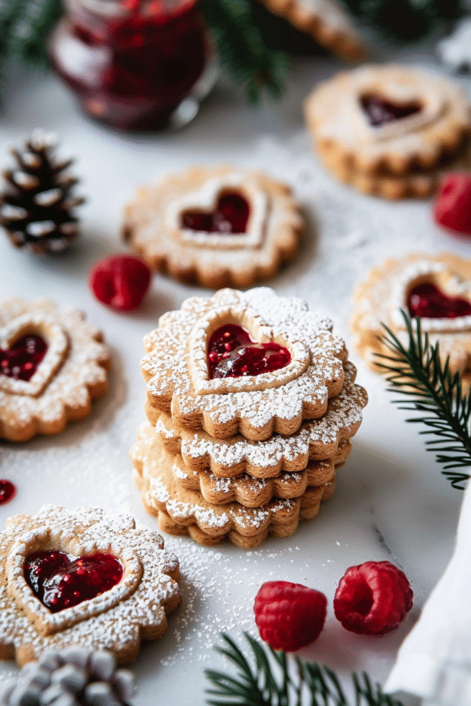 Holiday Linzer Cookies
