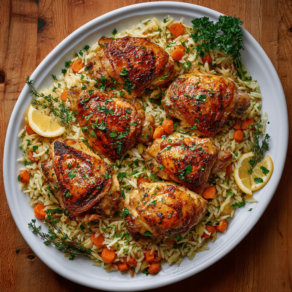 Lemon Herb Chicken Breasts with Rice Pilaf