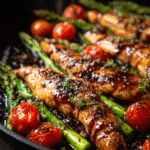 Balsamic Glazed Chicken with Asparagus