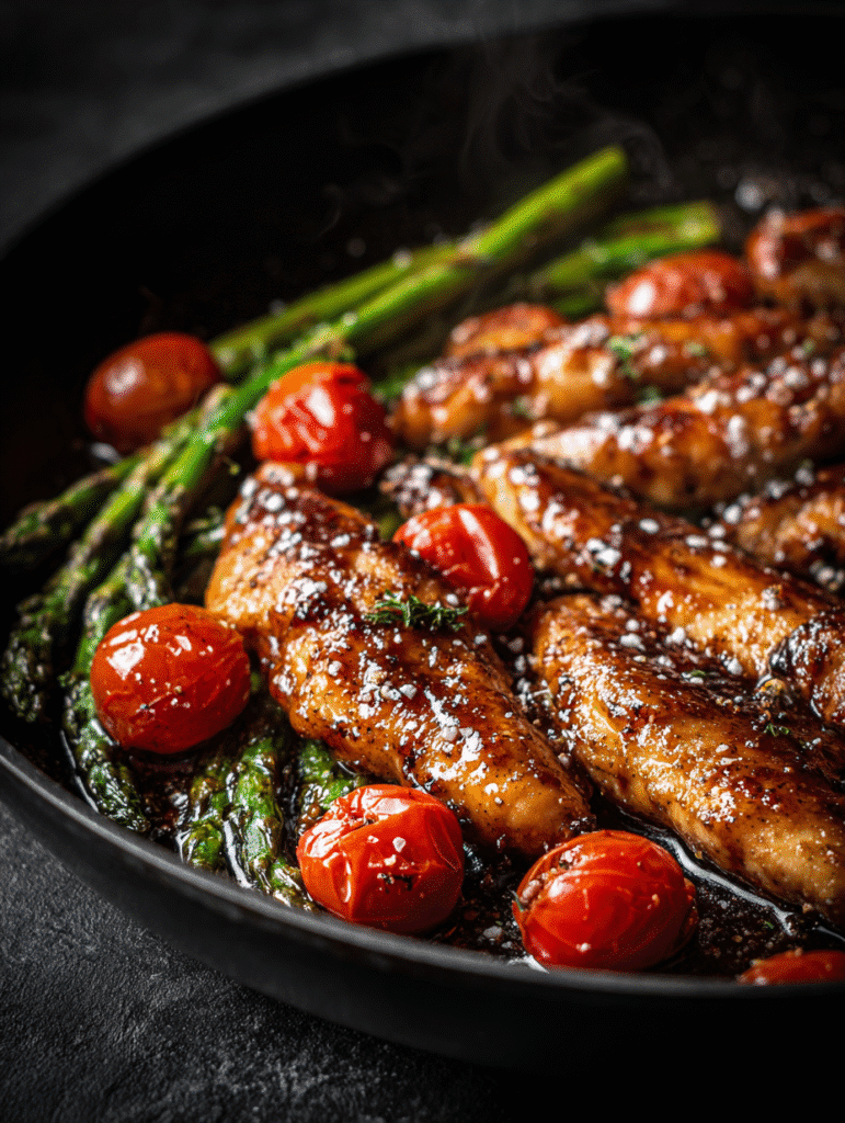 Balsamic Glazed Chicken with Asparagus