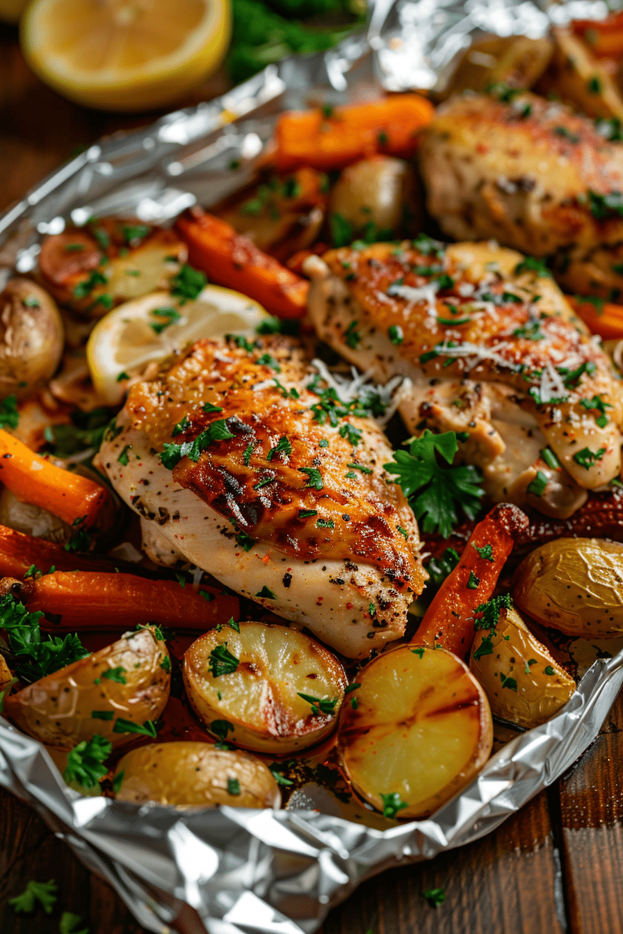 Italian Chicken and Veggie Foil Packets