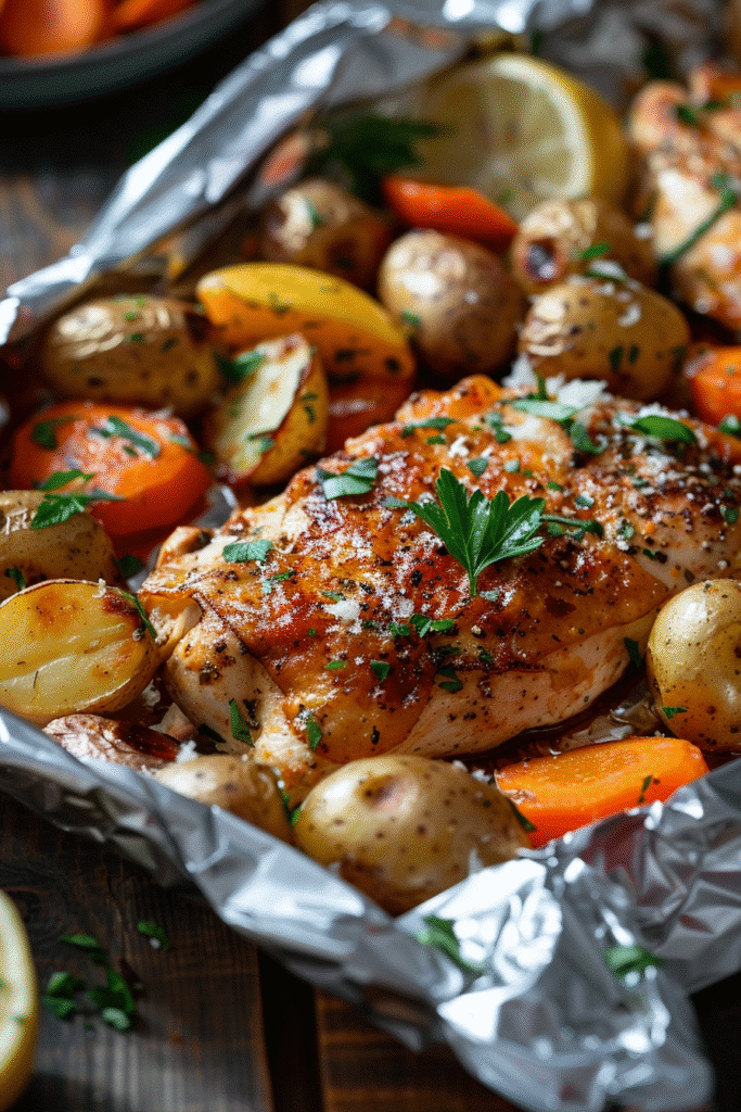 Italian Chicken and Veggie Foil Packets