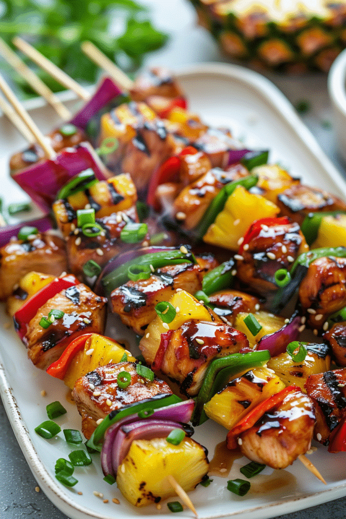Pineapple Teriyaki Chicken Skewers