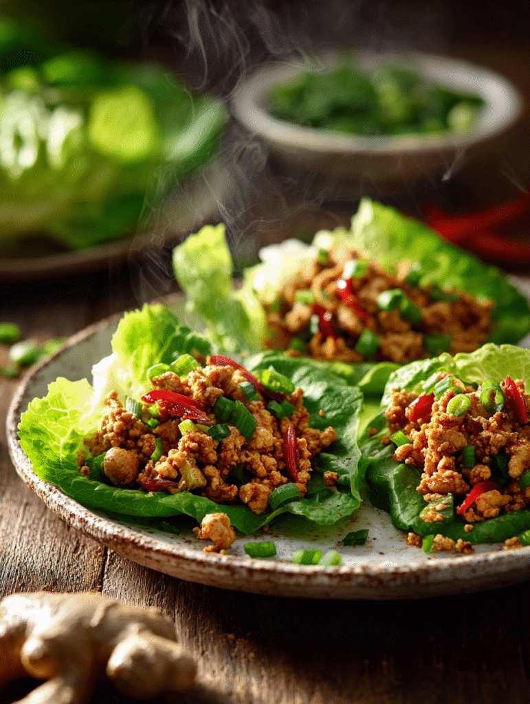 Ginger Chicken Lettuce Wraps