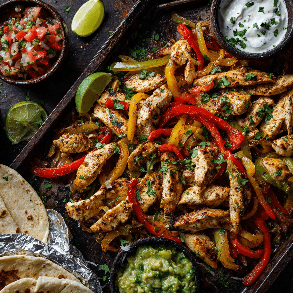 sheet pan chicken fajitas