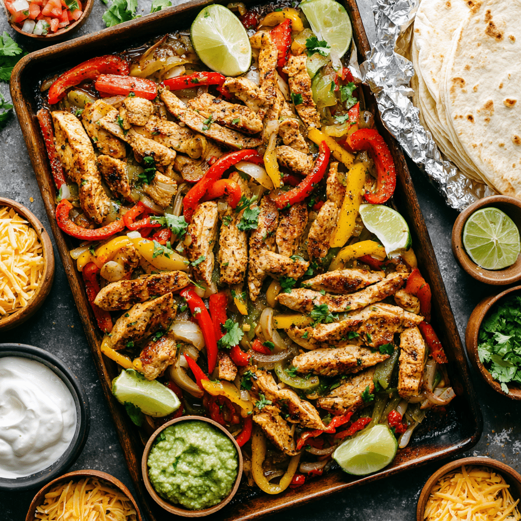 sheet pan chicken fajitas