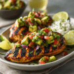 Avocado Salsa Topped Grilled Chicken
