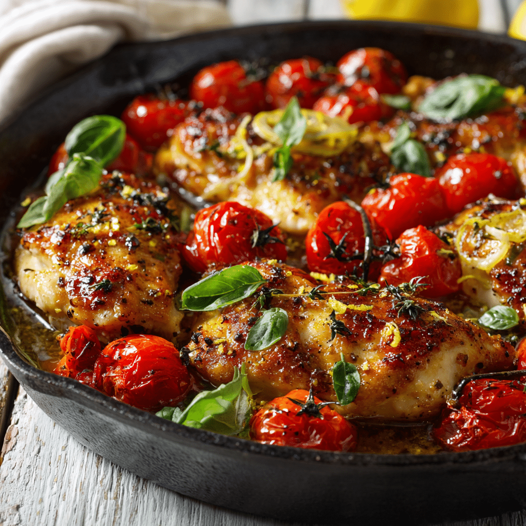 Italian Herb Chicken with Cherry Tomatoes
