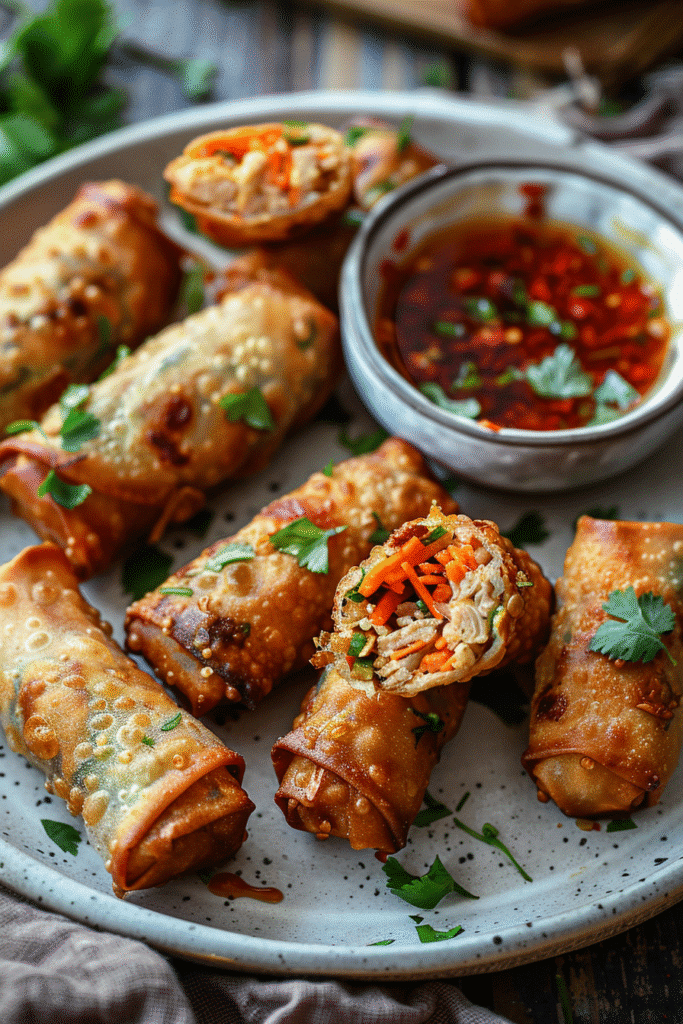 Chicken and Veggie Spring Rolls