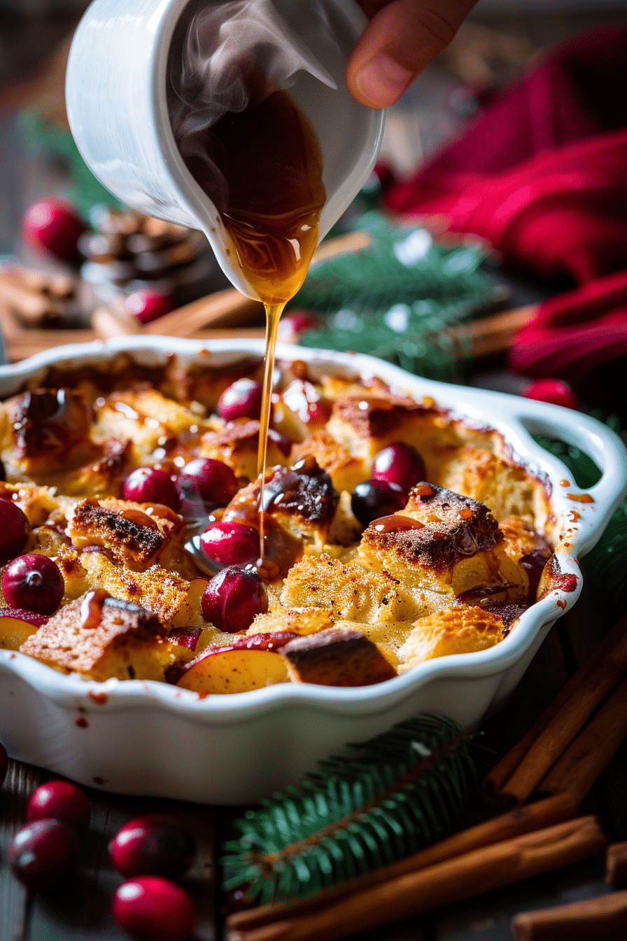 Holiday Bread Pudding with Spiced Rum Sauce