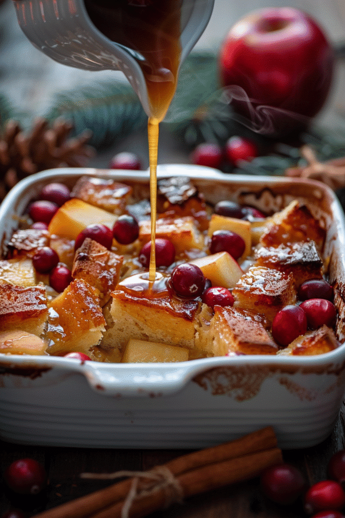 Holiday Bread Pudding with Spiced Rum Sauce