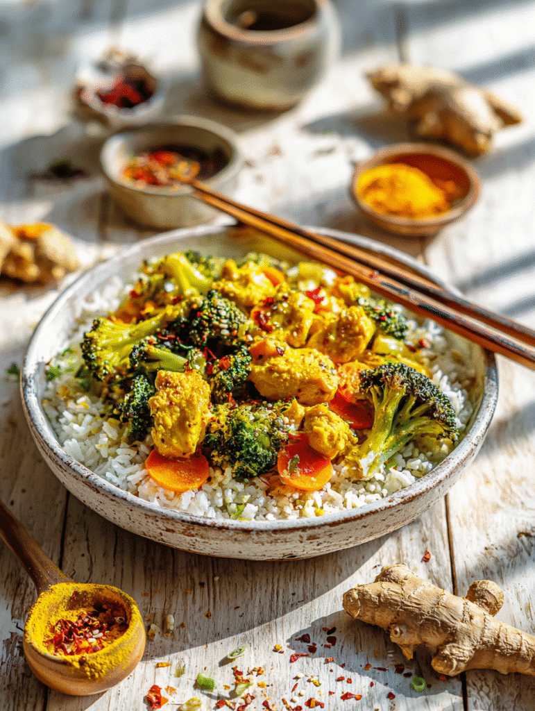 Turmeric Ginger Chicken Stir Fry