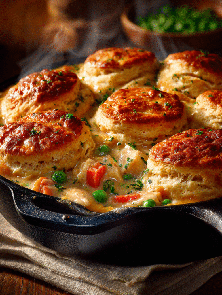 Chicken Pot Pie with Biscuits