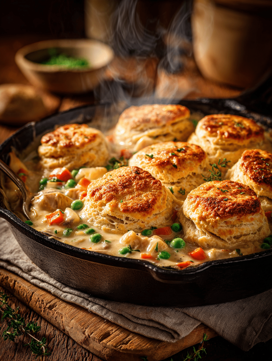 Chicken Pot Pie with Biscuits