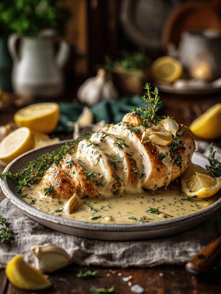 Creamy Garlic Chicken with Thyme
