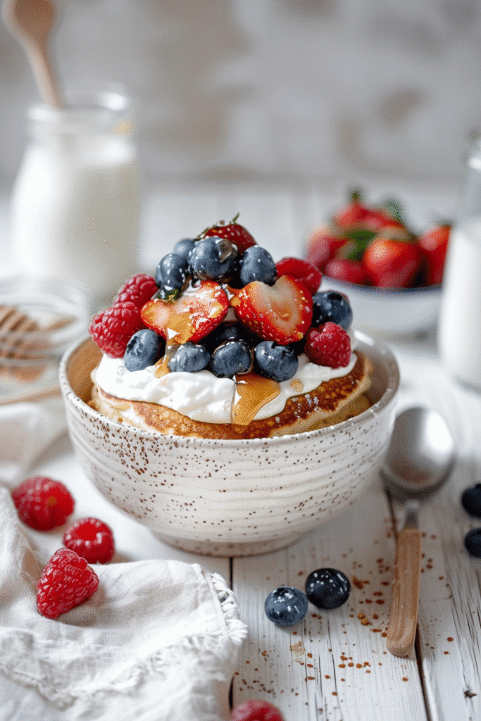 Baked Protein Pancake Bowls
