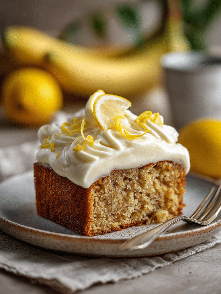 Banana Cake with Lemon Frosting
