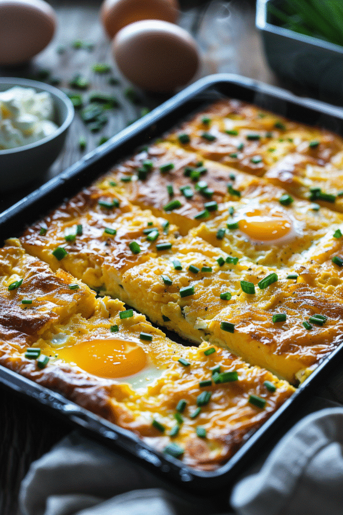 Sheet Pan Eggs with Cottage Cheese