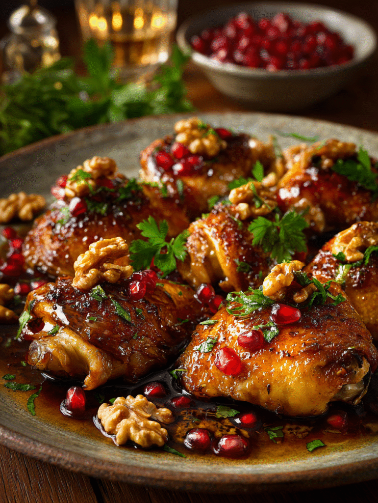 Easy Chicken with Pomegranate and Walnut