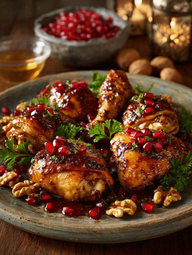 Easy Chicken with Pomegranate and Walnut