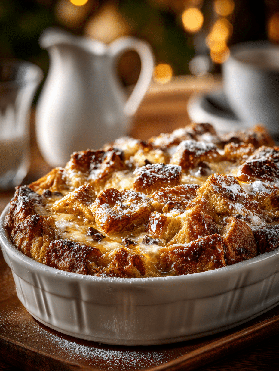 Chocolate Chip Holiday Bread Pudding