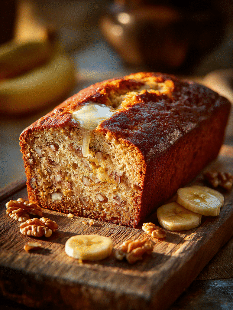 Moist Banana Bread with Walnuts