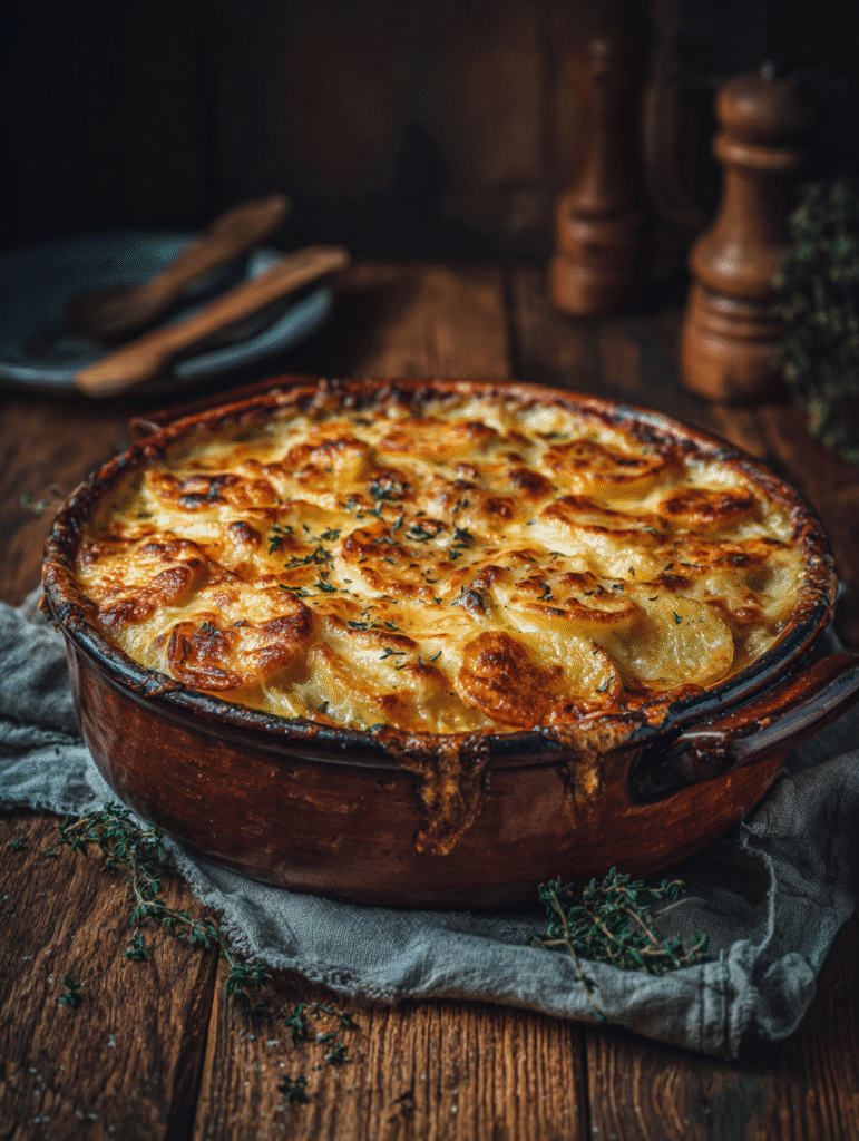 CHEESY GROUND BEEF & POTATO CASSEROLE