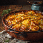 CHEESY GROUND BEEF & POTATO CASSEROLE