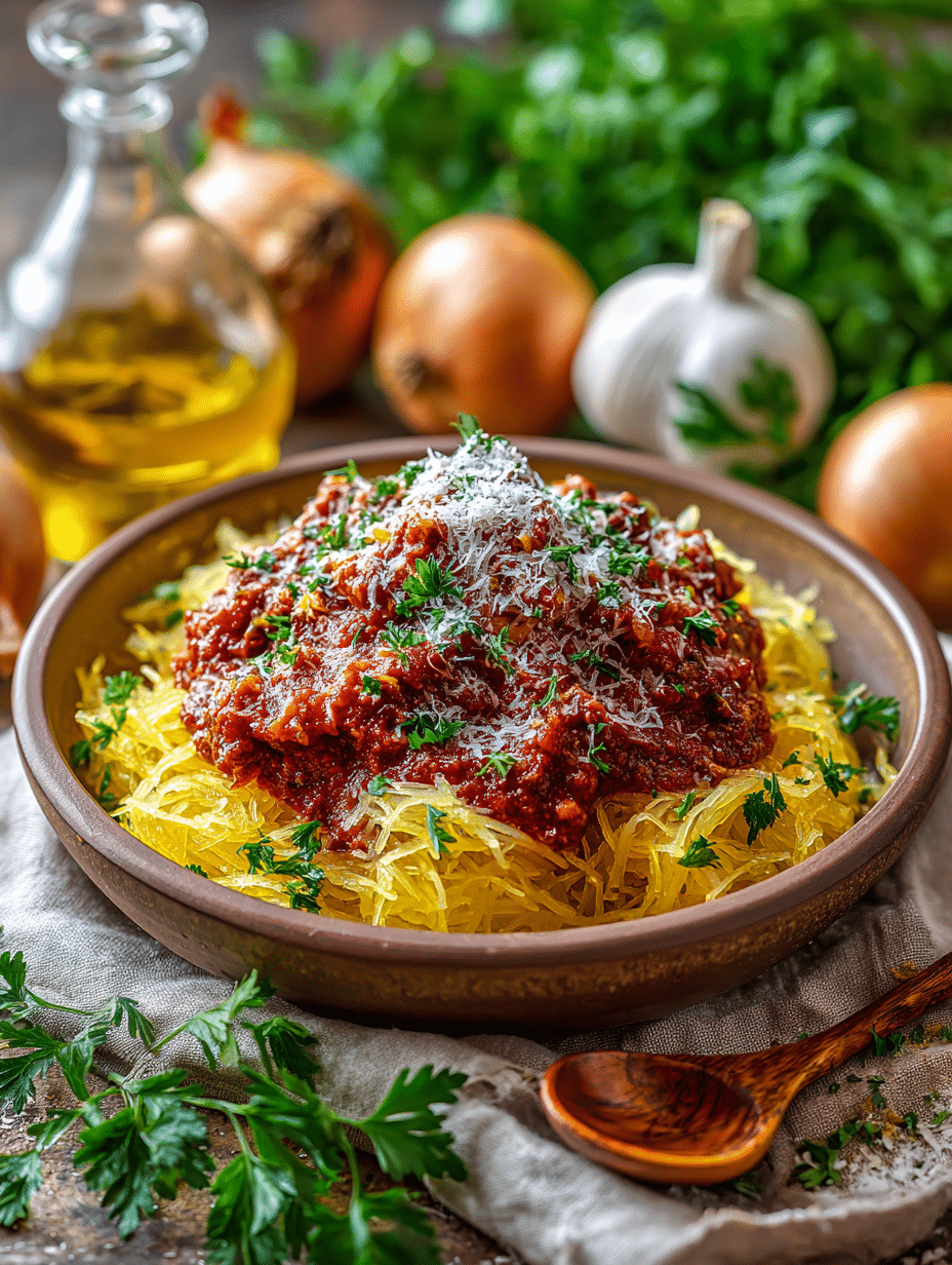 Spaghetti Squash and Meat Sauce