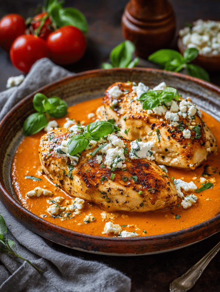 Chicken with Creamy Red Pepper Sauce